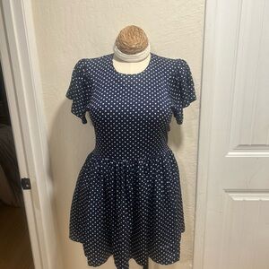 Chloë Sevigny for Opening Ceremony Blue and White Polka Dot Dress Size L